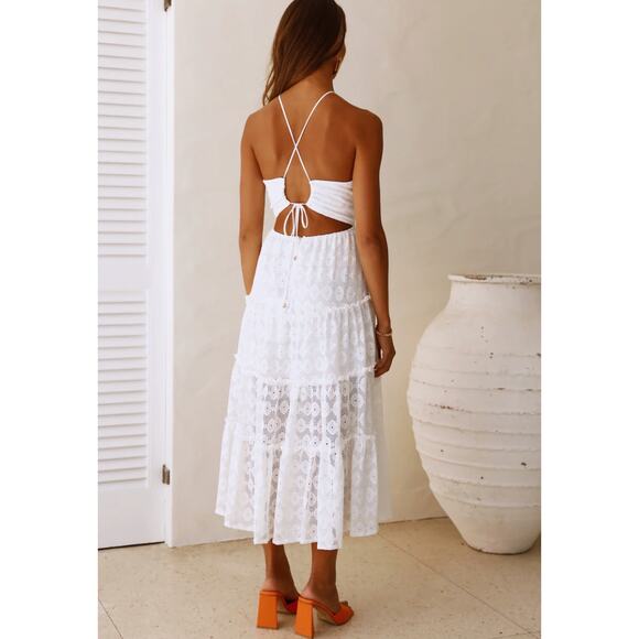 Hello Molly Been Good Maxi Dress White US 4 - Picture 3 of 12